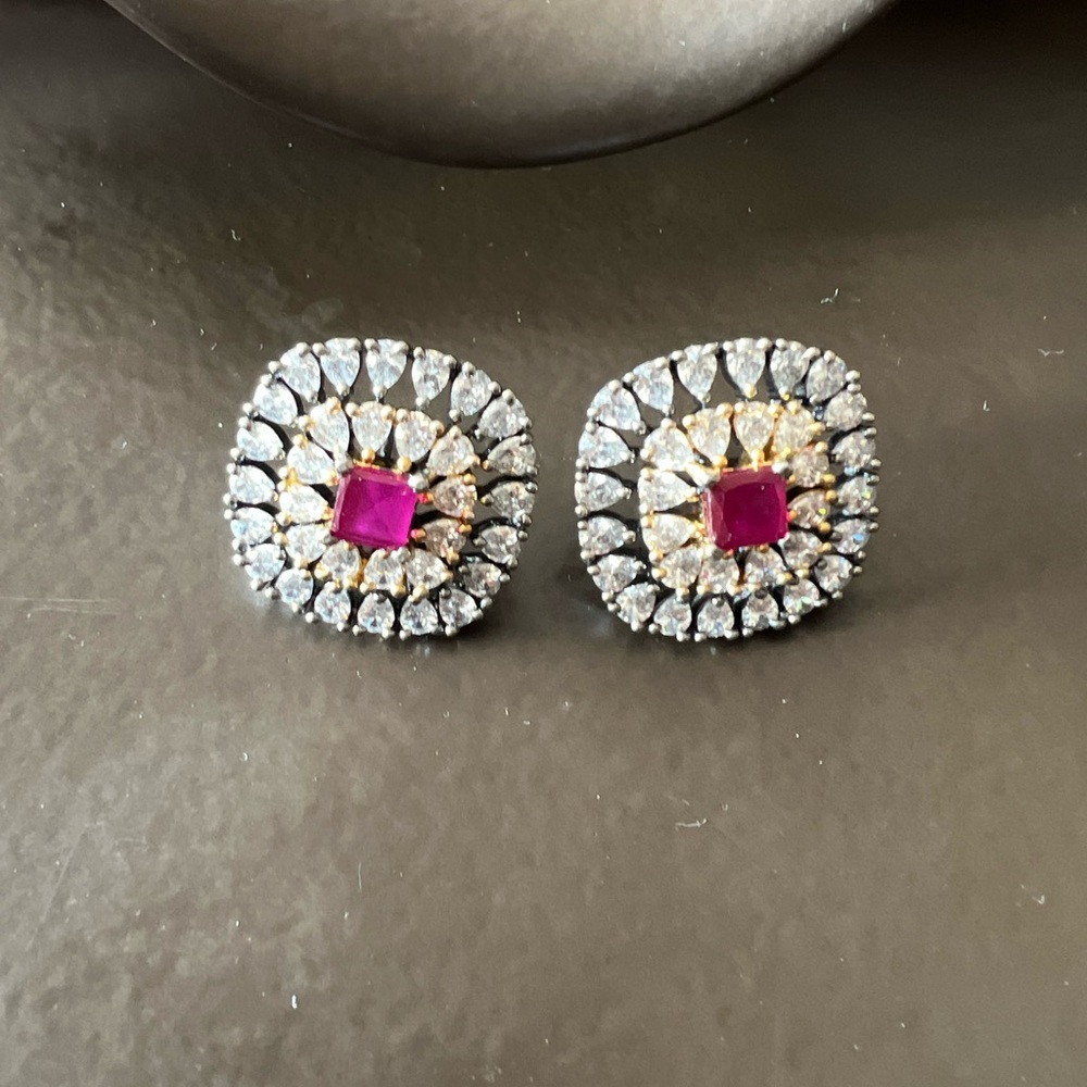 ReeMat Designs Ruby Diamond Studs